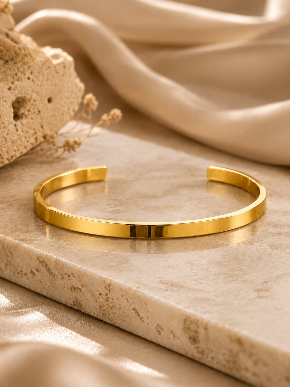 Slim Gold Cuff Bracelet - Picture 3 of 3